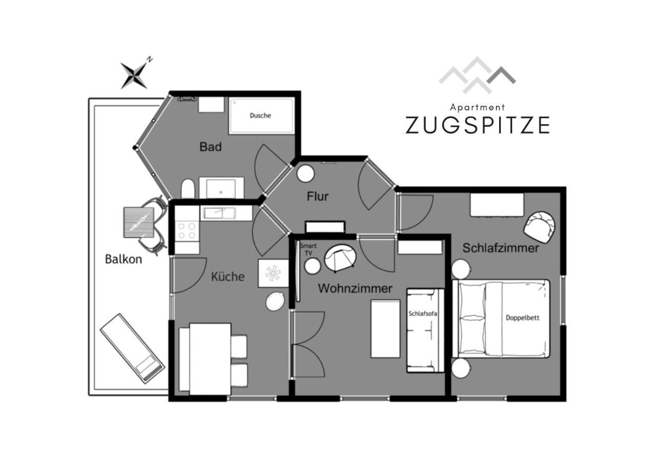 Das Bergquartier - Ferienwohnung Zugspitze オーベラウ エクステリア 写真